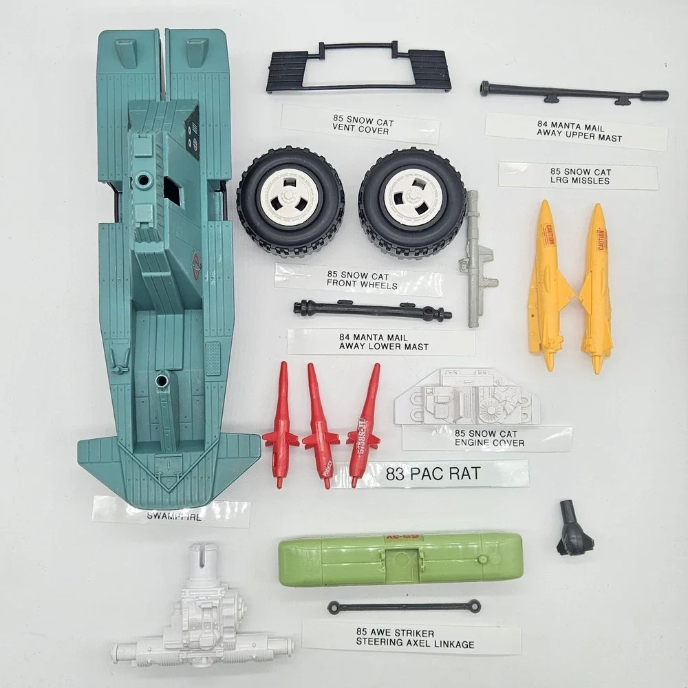Vintage G.I. Joe Part Lot Swampfire Snow Cat Manta Mail AWE Striker PAC/RAT